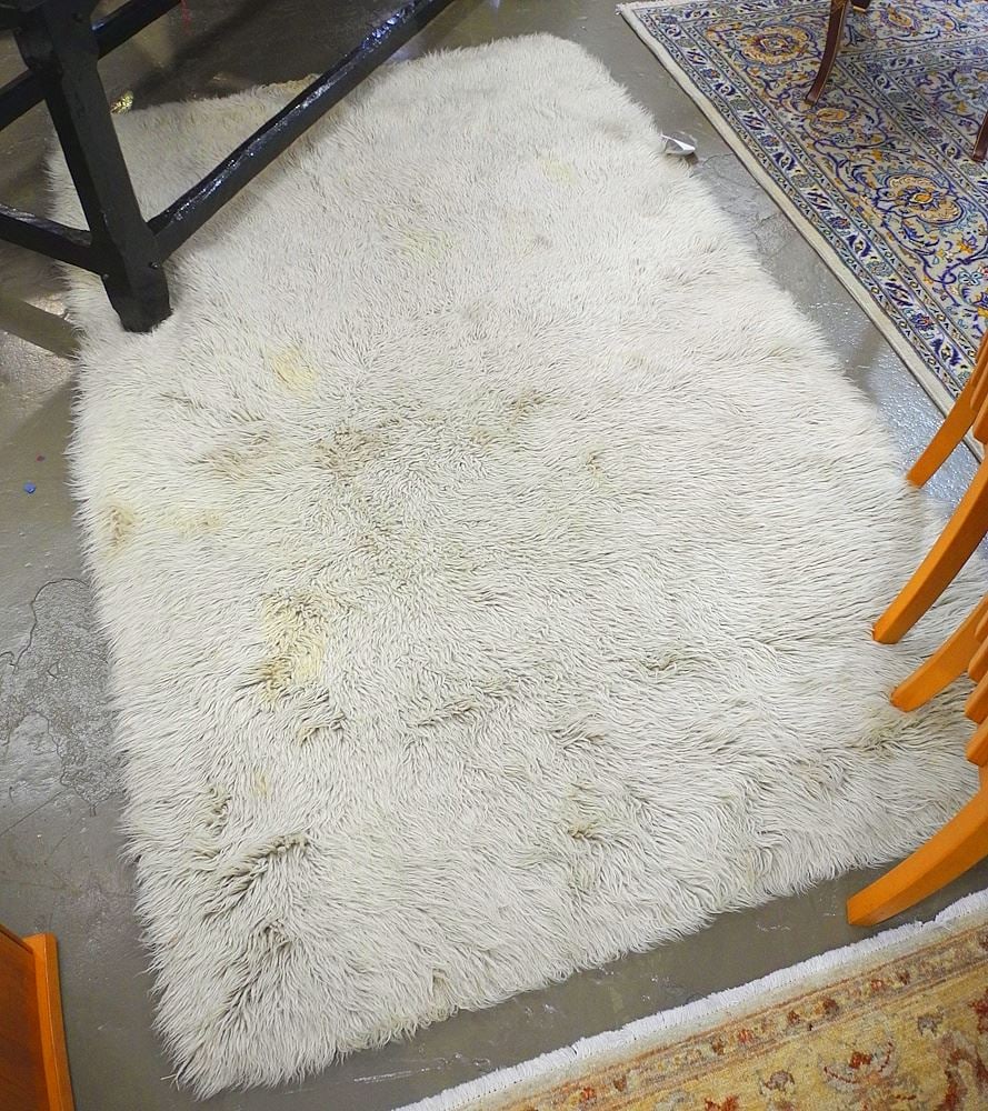 Vintage Flokati Carpet, Approx. 7' x 4'6", Condition Noted. (1 of 2)