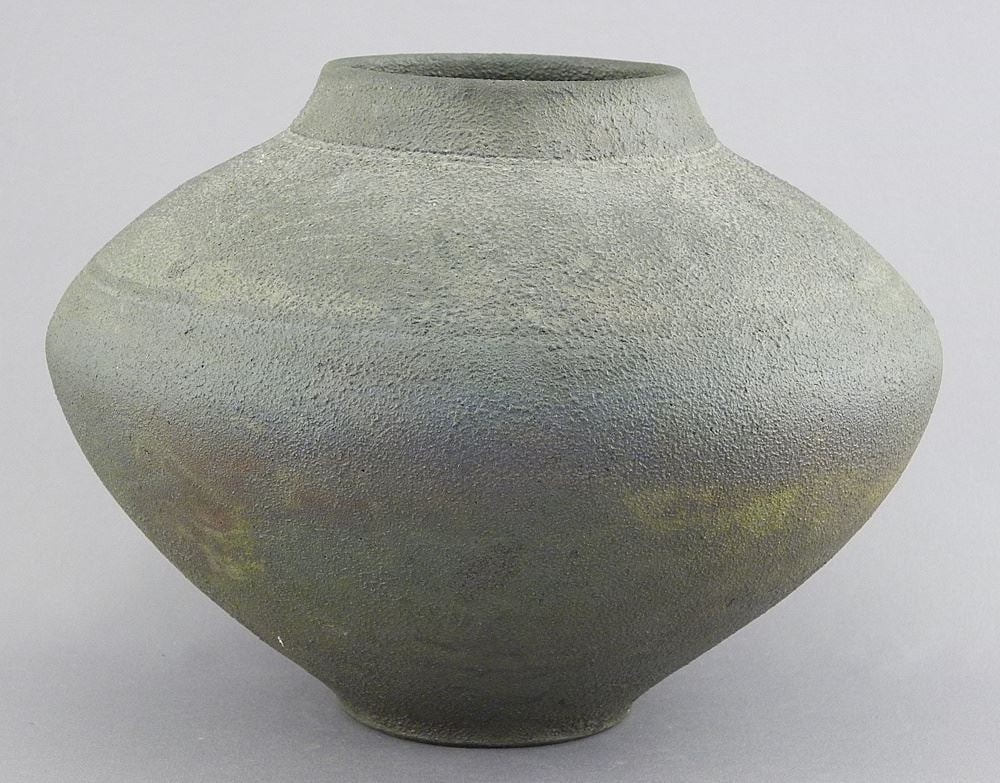 Raku Vase Signed (Robin) Righton, 6"h. (1 of 4)