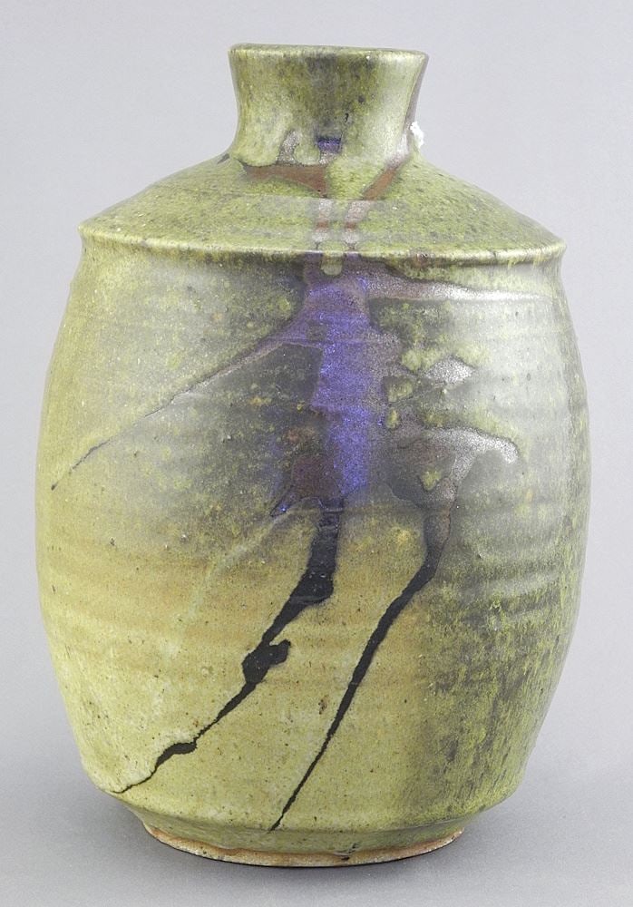 Stoneware Vase signed Wayne Ngan with Impressed Mark, 7 7/8"h (base condition noted). (1 of 3)