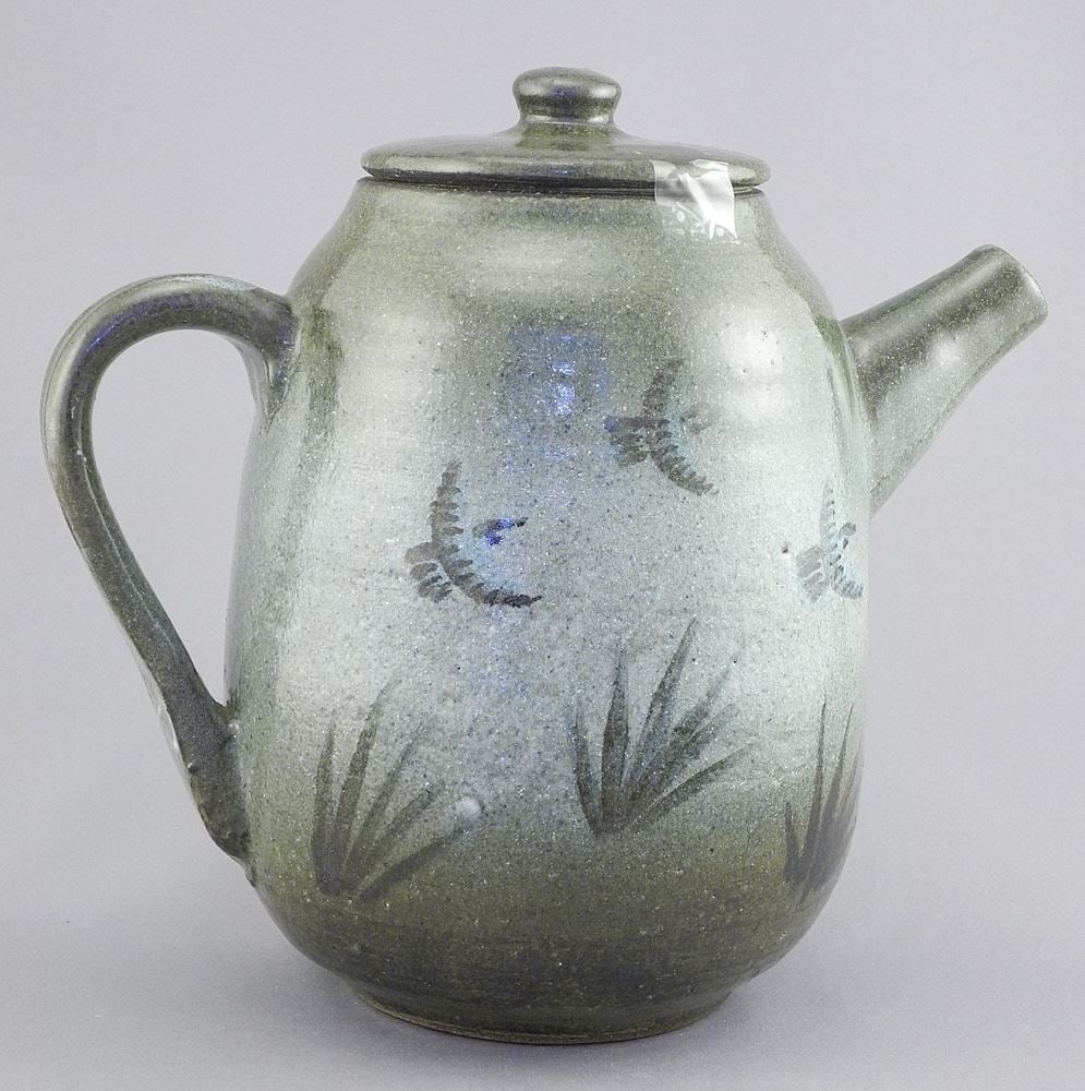 Stoneware Teapot signed Thomas Kakinuma with Impressed Monogram, 8 1/8"h. (1 of 3)