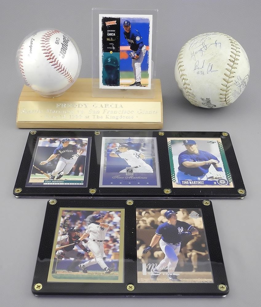 Collection of Sports Memorabilia: Freddy Garcia Game Ball / Tino Martinez / Softball.: Collection of Sports Memorabilia: Freddy Garcia Game Ball / Tino Martinez / Softball.