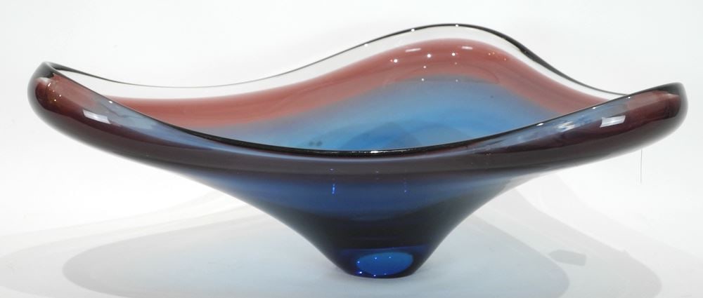 Murano Glass Bowl, 17 3/4"w.: Murano Glass Bowl, 17 3/4"w.