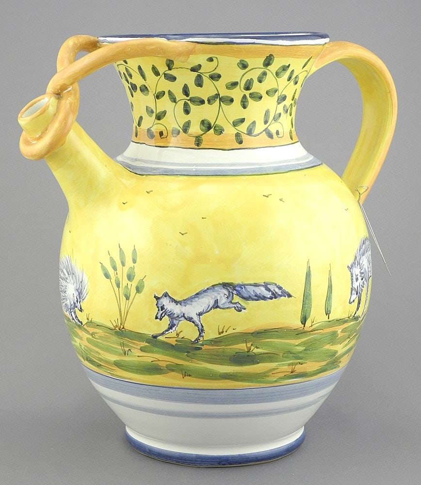 Rampini Radda Italian Ceramic Pitcher, 9" High. (1 of 3)