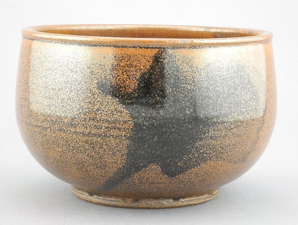 Stoneware Bowl Impressed FH (Francisca Hayman), 3 7/8".: Stoneware Bowl Impressed FH (Francisca Hayman), 3 7/8".