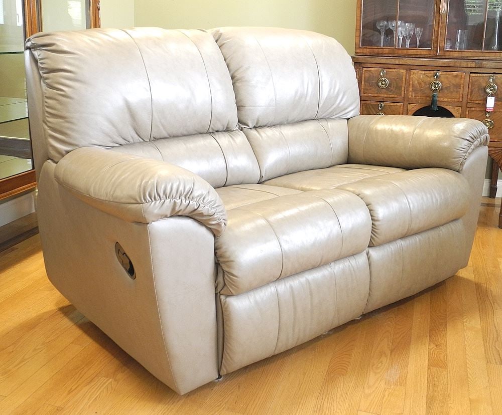 Brown Leather Loveseat with Independent Reclining Seats (1 of 4)