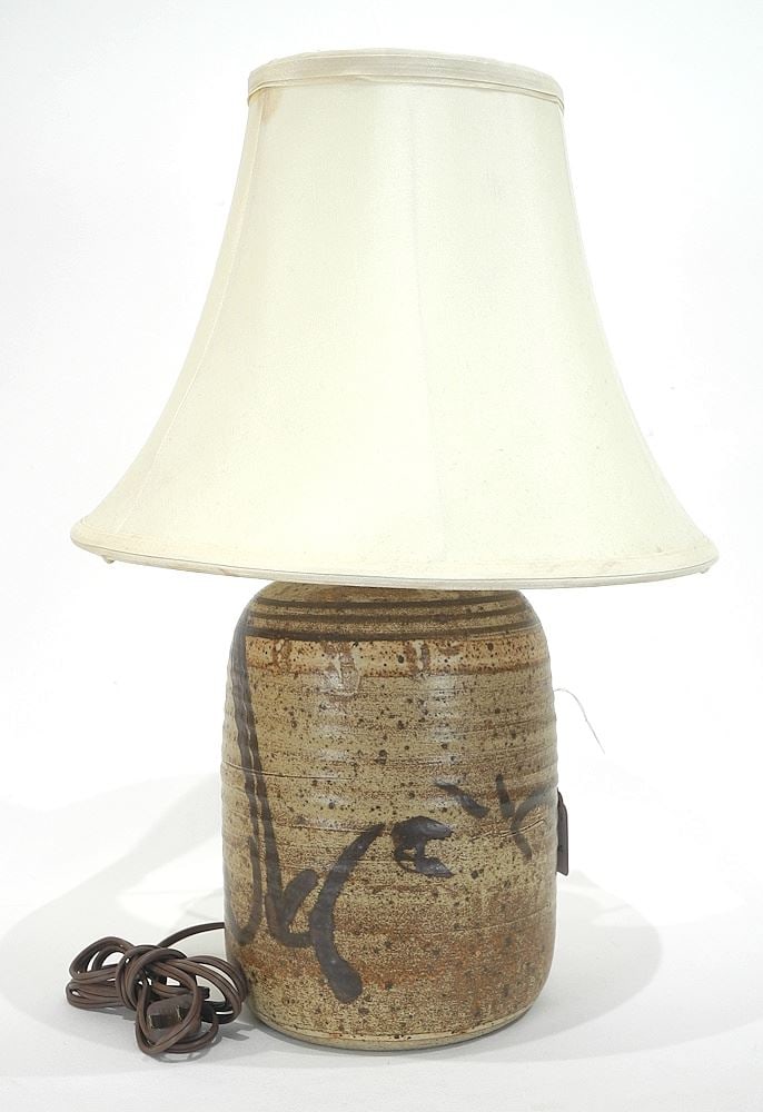 Stoneware Table Lamp signed (Walter) Dexter, TH 18 3/4". (1 of 3)