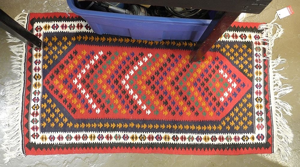 Fine Weave Kilim Mat Approximately 1'11" x 3'6 1/2". (1 of 1)