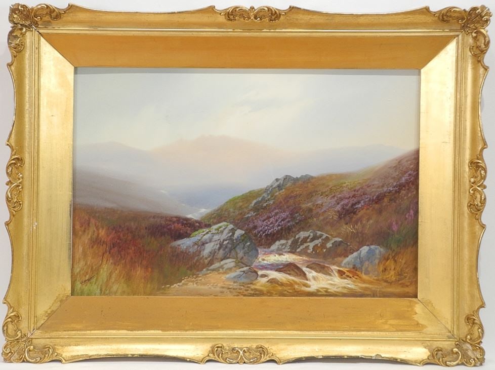 2 Watercolours: 1 signed Shapland/1 Unsigned, 13 3/4 x 21", "Scottish Coastal Scenes". (1 of 6)