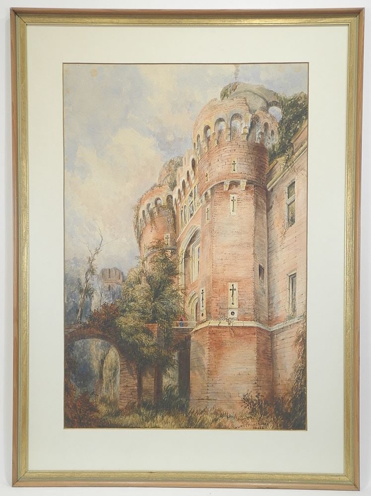 Two Watercolours One signed & One Attributed to J. Baber, 23 1/4 x 15" , "19th C. European Street (1 of 6)