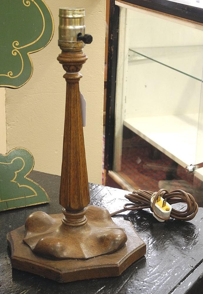 Oak Table Lamp, 13"h.: Oak Table Lamp, 13"h.