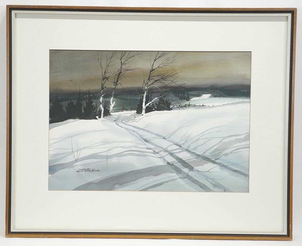 Watercolour signed Marke K. Simmons, 14 x 20", "Along the Osprey Road" #447. (1 of 6)