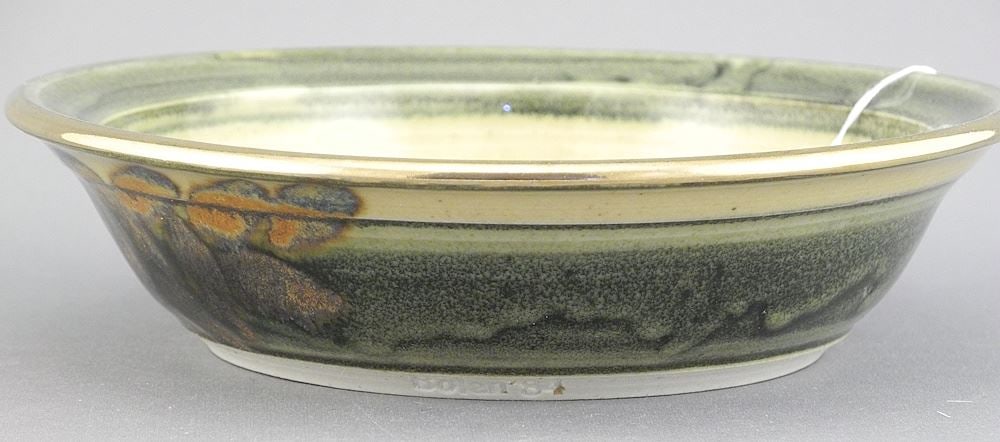 Fine Stoneware Dish signed (Melvin Dale) Bolen'84, 1 1/2 x 6" Diam. (1 of 4)