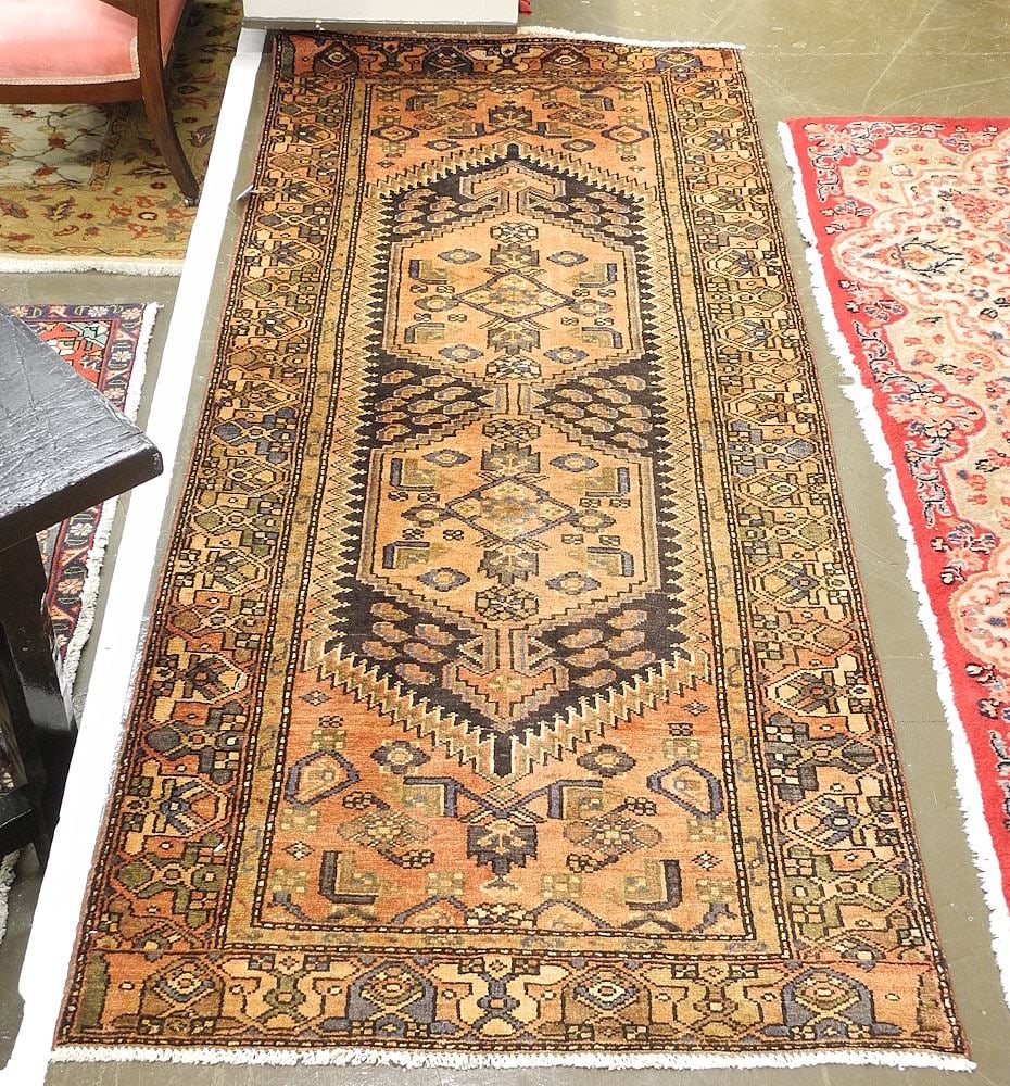 Hand Knotted Hamedan Runner Approximately 3'2" x 7'10". (275) (1 of 3)