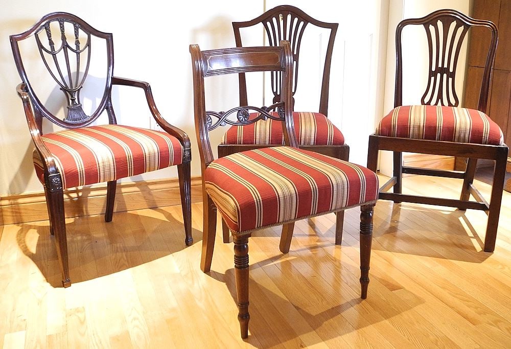 Four Various Antique Dining Chairs: Four Various Antique Dining Chairs