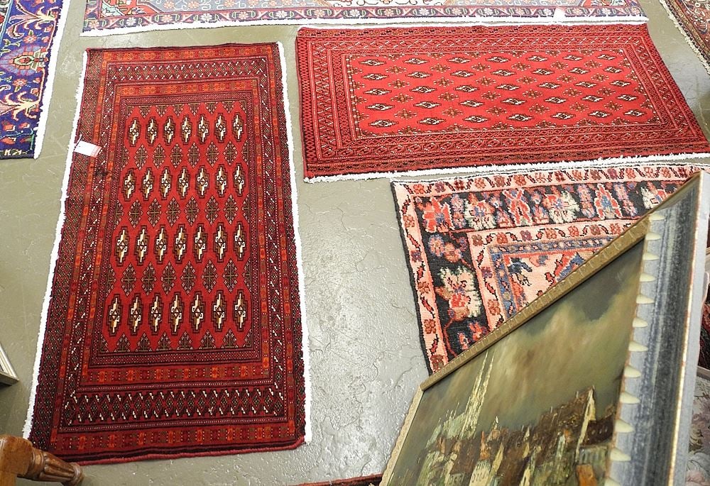 Two Hand Knotted Bokhara Mats Approximately 2'2" x 4". (no#): Two Hand Knotted Bokhara Mats Approximately 2'2" x 4". (no#)