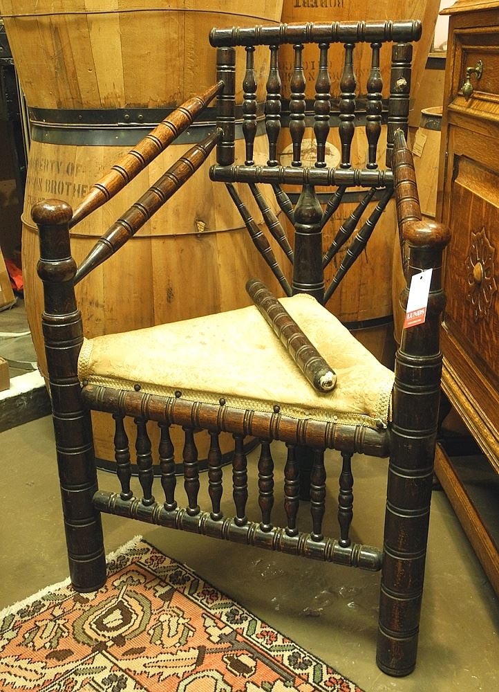 19th C. Turner's Chair, 36"h. (condition noted/loose seating). -: 19th C. Turner's Chair, 36"h. (condition noted/loose seating). -