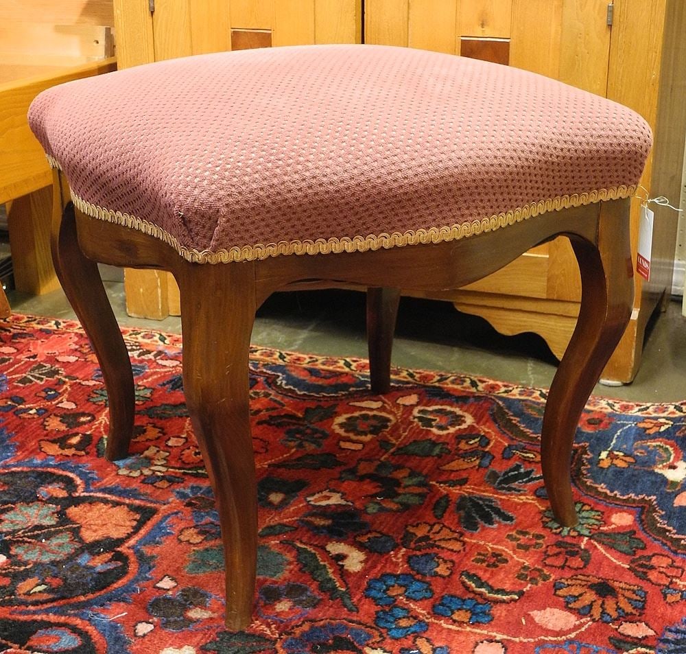 Victorian Upholstered Stool, 21" x 21" x 17"h (1 of 1)