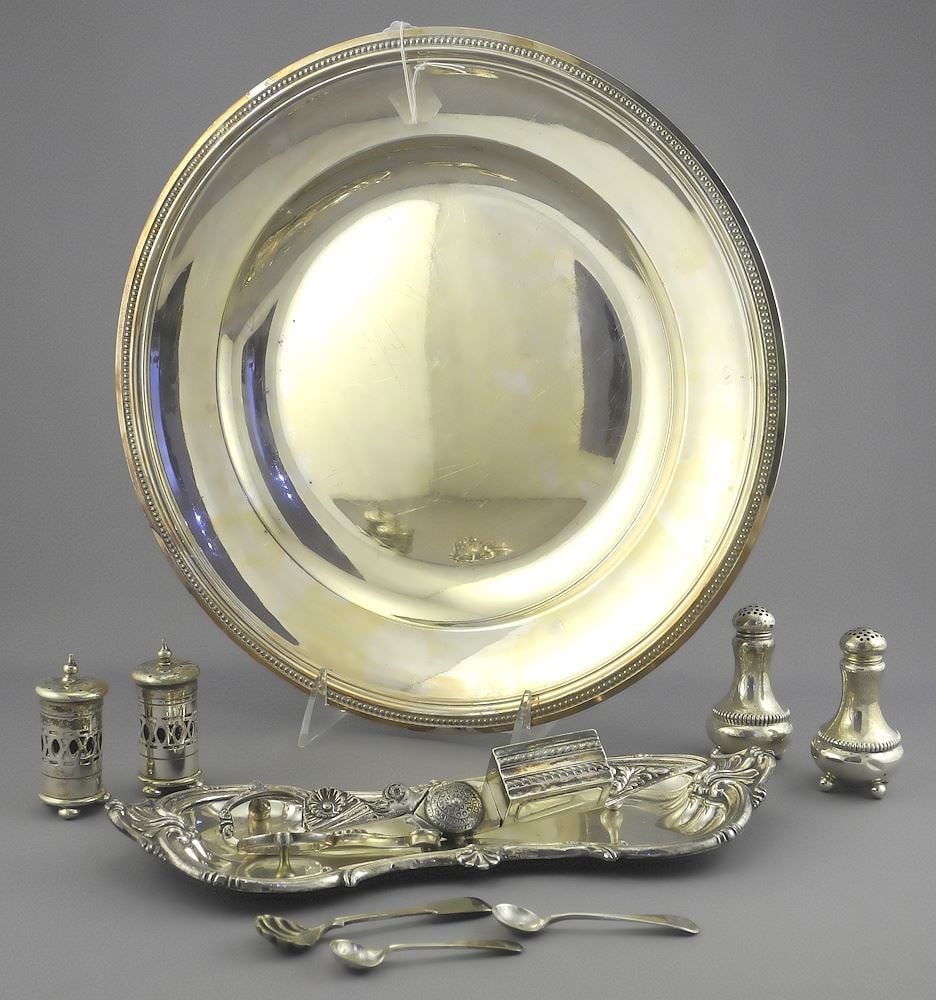 Christofle Silver Plated Dish with Plated & Silver Sundries (as found/ condition noted). (1 of 4)