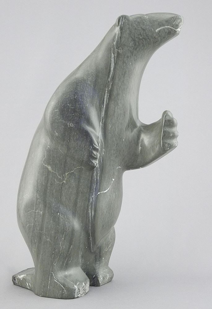 Inuit Stone Bear signed with Syllabics & 3008, 9 3/4"h. (1 of 4)