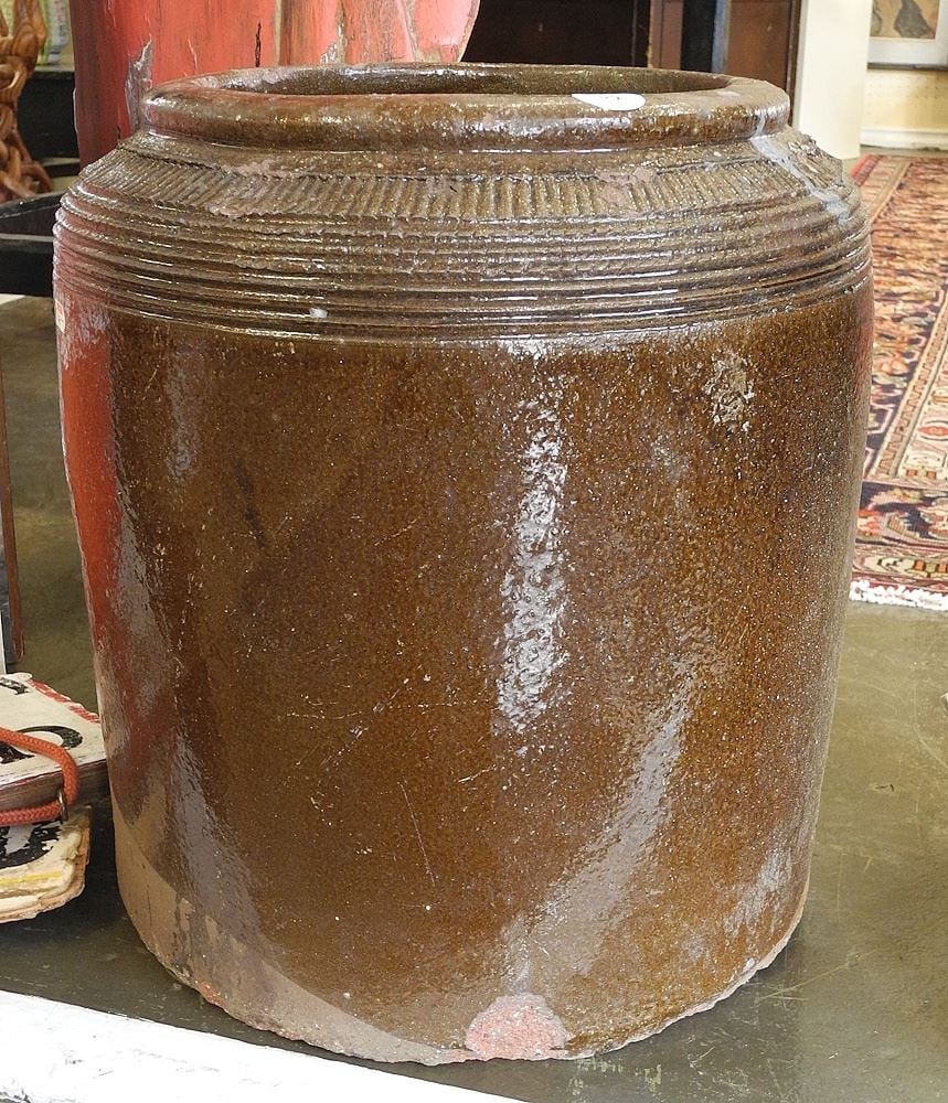 South East Asian Stoneware Martaban 16 1/2"h.: South East Asian Stoneware Martaban 16 1/2"h.