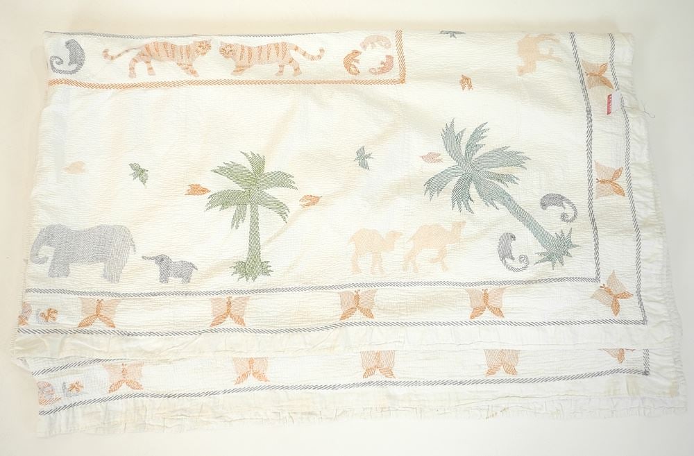 Bangladesh Embroidery Coverlet, King Size.: Bangladesh Embroidery Coverlet, King Size.