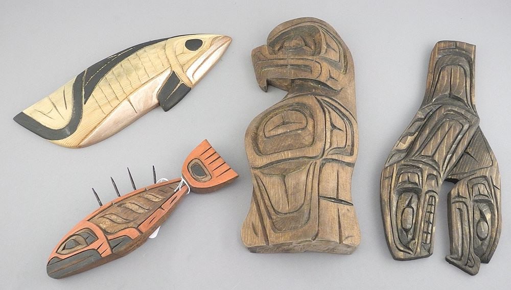 Four Northwest Coast Panel Carvings: G. Seward (2)/D. George/C. George. (1 of 2)