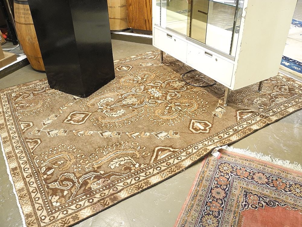 Hand Knotted Persian Carpet Approximately 5'11" x 8'9" (low spots/condition noted. (#5: Hand Knotted Persian Carpet Approximately 5'11" x 8'9" (low spots/condition noted. (#5