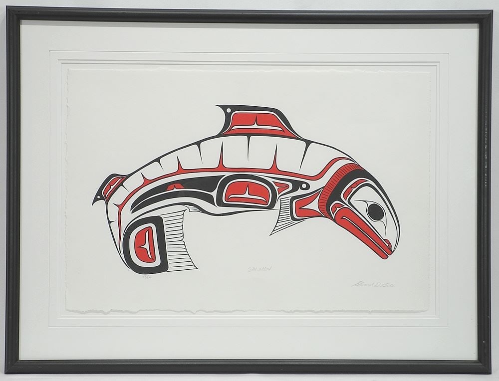 Serigraph signed Edward D. Baker, 14 1/2 x 22", "Salmon" #35/200. (1 of 3)