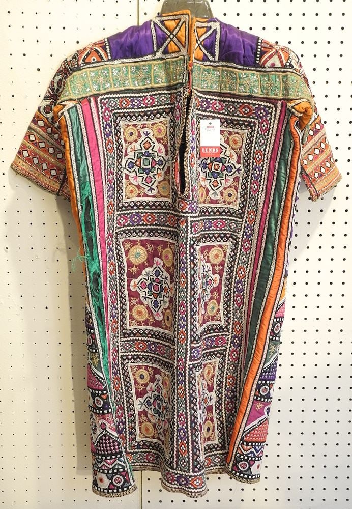 Women's Wedding Tunic Sindh Pakistan , 36" x 36".: Women's Wedding Tunic Sindh Pakistan , 36" x 36".