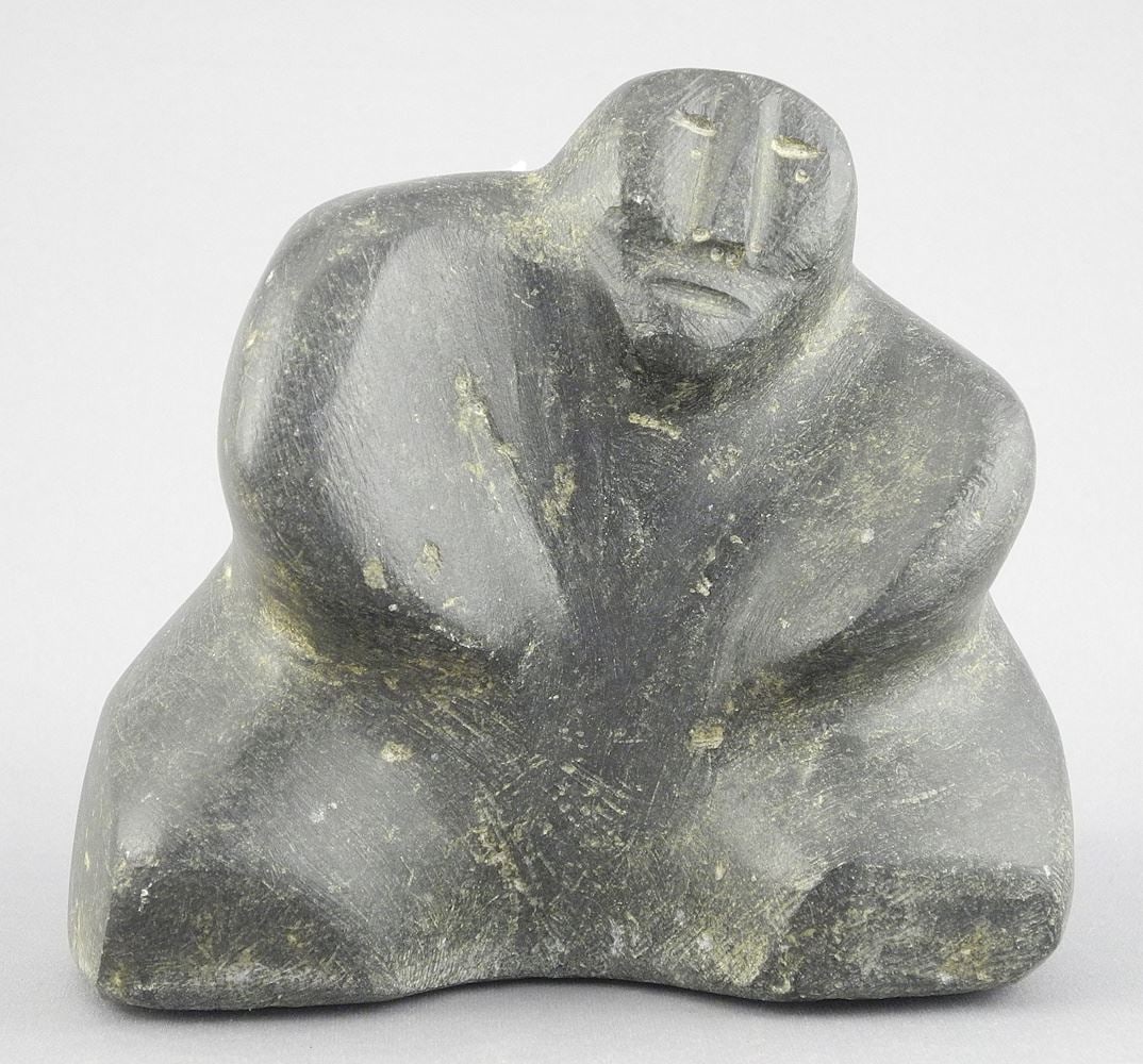 Inuit Carving, 4 5/8"h, "Figure with Child". (1 of 3)