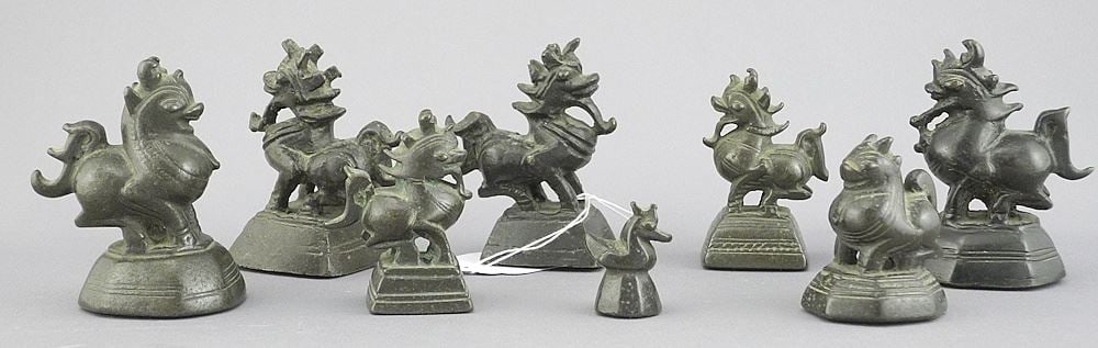 Collection of Thai Opium Weights, 1 1/8 - 2 5/8"h. (1 of 2)