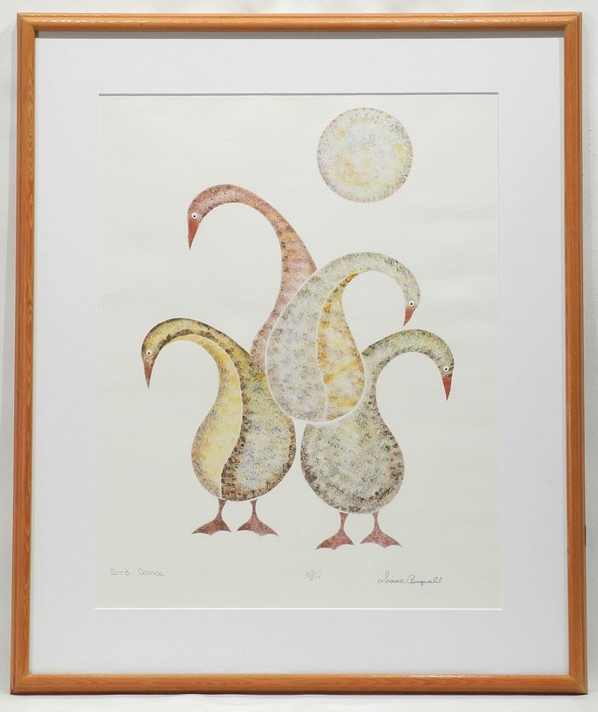Serigraph signed Isaac Bignell, 18 x 14", "Bird Dance" #214/275.: Serigraph signed Isaac Bignell, 18 x 14", "Bird Dance" #214/275.