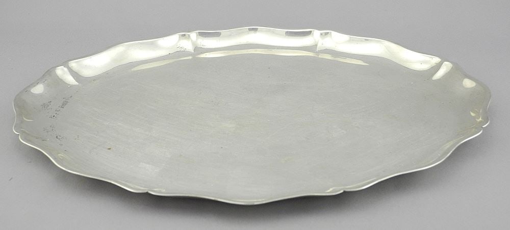 800 (marked) Silver Dish, 11 1/4"L, 372g.: 800 (marked) Silver Dish, 11 1/4"L, 372g.