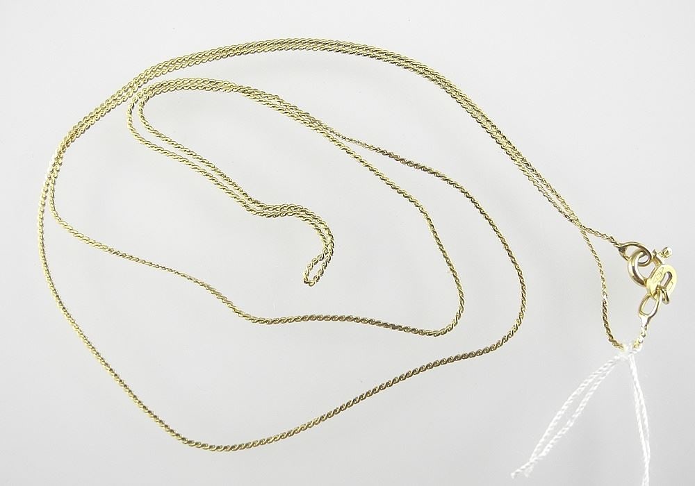 18K (marked 750) Yellow Gold Necklace, 20"L, 1.96g.: 18K (marked 750) Yellow Gold Necklace, 20"L, 1.96g.