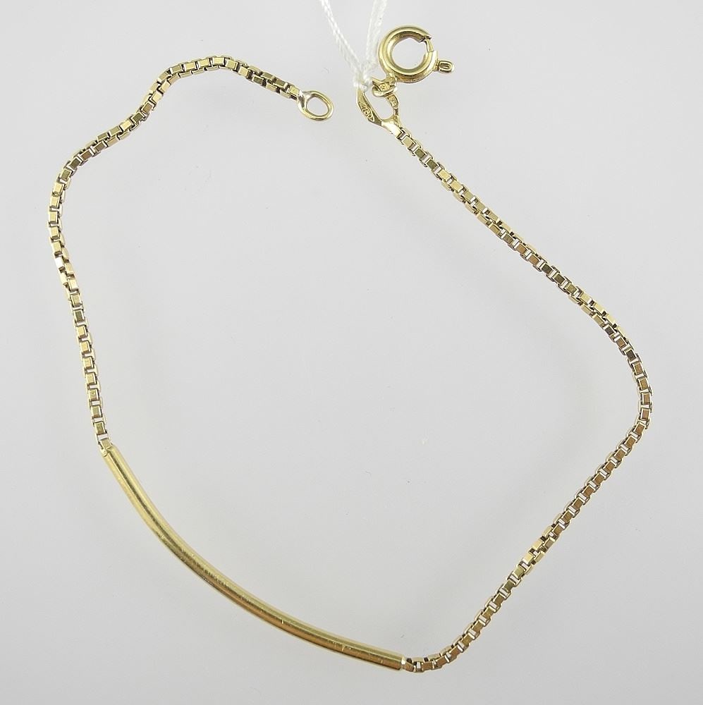 18K (marked 750) Yellow Gold Bracelet, 7"L, 3.49g.: 18K (marked 750) Yellow Gold Bracelet, 7"L, 3.49g.