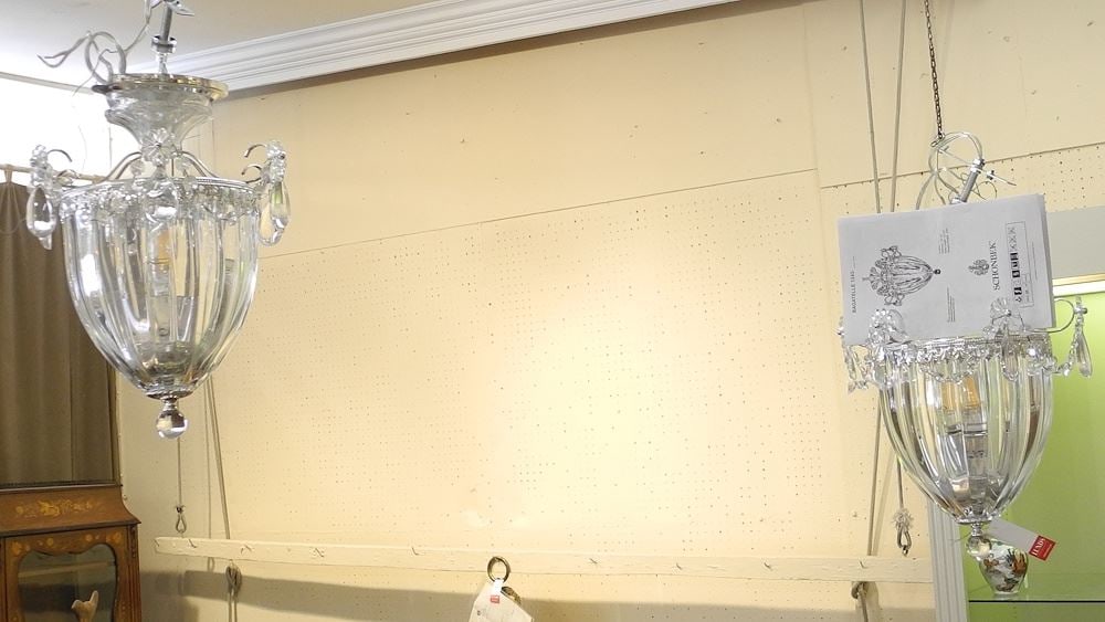 Pair of Schoenbek Swarovski Lighting Bagatelle 1243 Pendant Light Fixtures. (1 of 5)