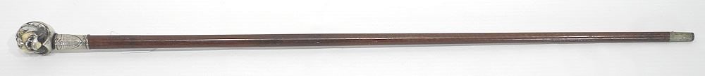 Novelty Sterling (marked) Silver Walking Stick Dated 1888, 34 1/2"L, NO EXPORT (as found). (1 of 4)