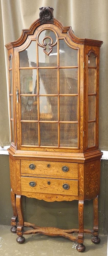 Dutch Marquetry Cabinet on Stand, 74 1/2"h. (1 of 8)