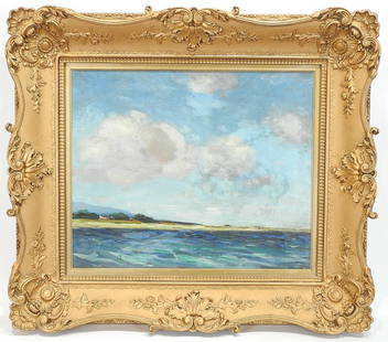 Oil on Canvas signed K.R.(Kenneth Ross) MacPherson, 18 x 22", "The Bay , St. Ann's".: Oil on Canvas signed K.R.(Kenneth Ross) MacPherson, 18 x 22", "The Bay , St. Ann's".