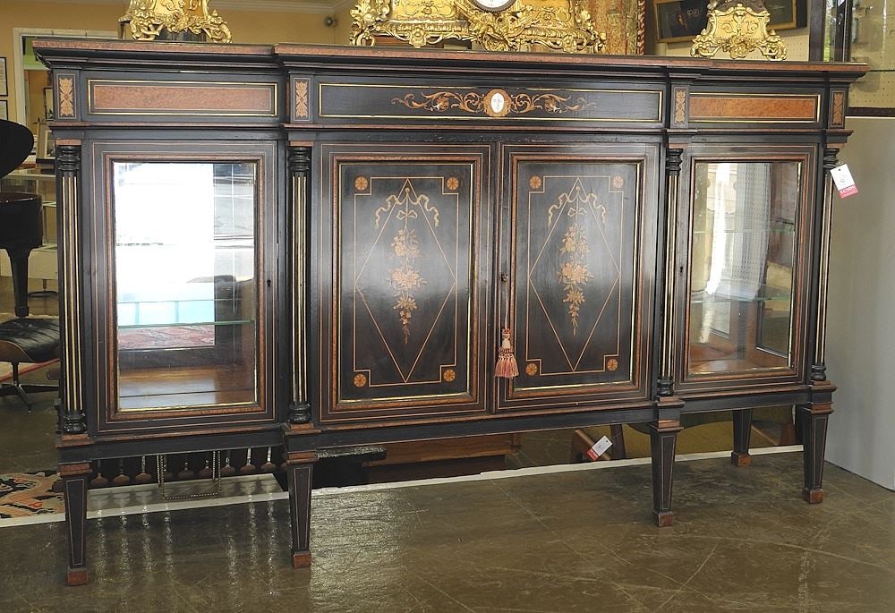 19th C. Directoire-Style Banded & Inlaid Credenza, 70 1/2"w. (1 of 10)
