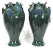 Pair of C.H.Brannam Barum "Bats" Vases, with Letter (as found).