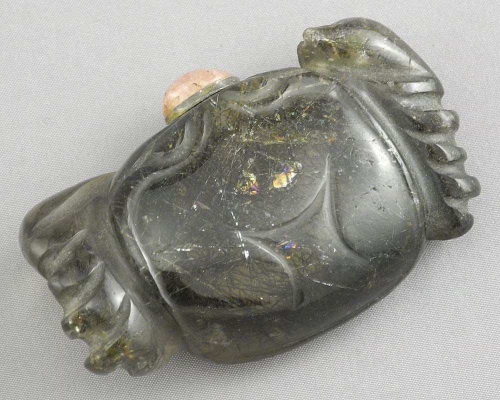 Chinese Rutilated Quartz "Crab" Snuff Bottle, 2 1/2"h, 60.4g. (1 of 4)