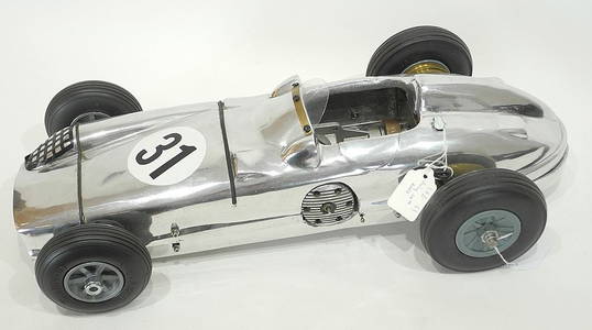 Large Aluminum Cast Tethered Race Car #31, 19"L.