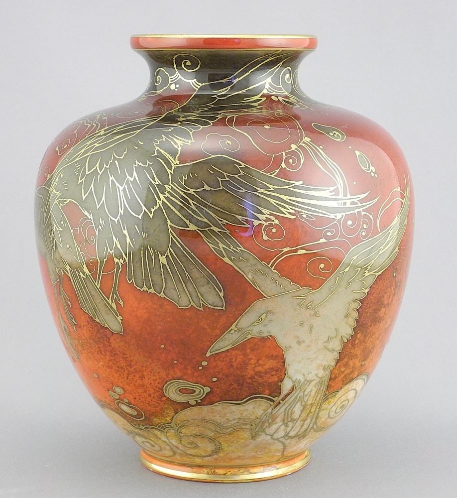 Royal Doulton Flambe Vase Monogrammed HN (Harry Nixon), 6 3/4" h.: Royal Doulton Flambe Vase Monogrammed HN (Harry Nixon), 6 3/4" h.