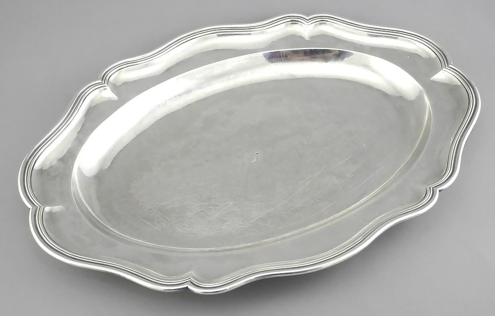 Swiss Silver Meat Dish C.1710/20, 13 7/8"L, 824g. (1 of 8)