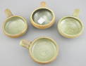 Four St. Ives Pottery (Bernard Leach) Handled Cups, 5"L.