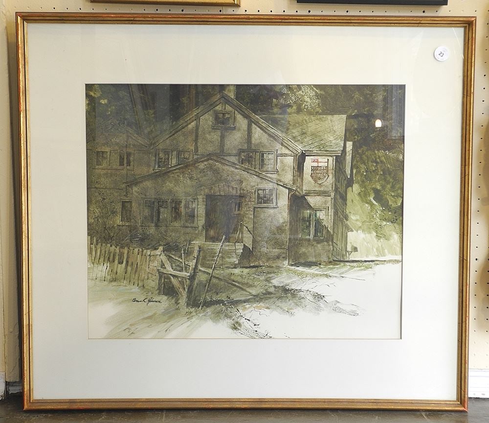 Watercolour signed Brian R. Johnson, 20 x 25", "17 Miles".: Watercolour signed Brian R. Johnson, 20 x 25", "17 Miles".