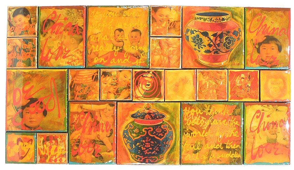 Mixed Media signed (Grant) Leier, 30 3/4 x 55", "Do You Ever Stop & Wonder...".: Mixed Media signed (Grant) Leier, 30 3/4 x 55", "Do You Ever Stop & Wonder...".