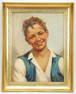 Oil on Canvas signed **** Vallance, 16 3/8 x 12 1/2", "Grinning Boy".