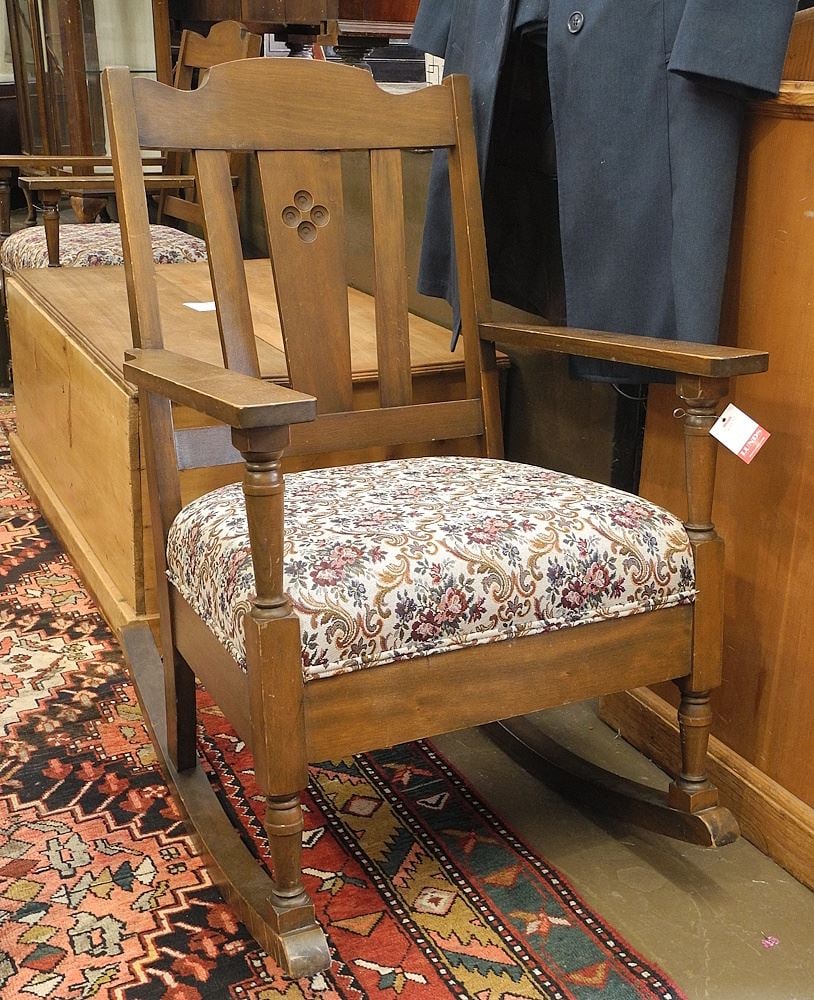 Rocking Chair & Armchair, 37"h.: Rocking Chair & Armchair, 37"h.